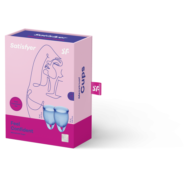 Satisfyer Feel Confident Dark Blue Silicone Menstrual Cups - Set of 2