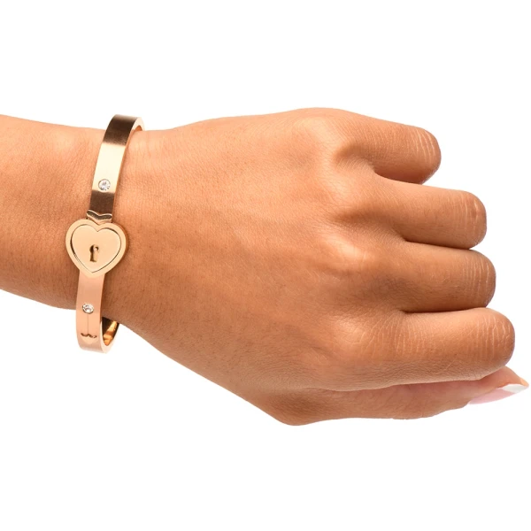 Cuffed Locking Bracelet and Key Necklace