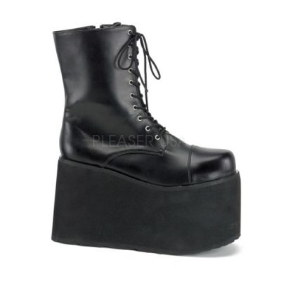 MONSTER 10 Monster Frankenstein Blk Pu Lace Up Front PF Ankle Boot 5