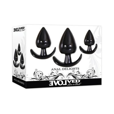 Evolved Anal Delights Butt Plug Set Of 3 Black