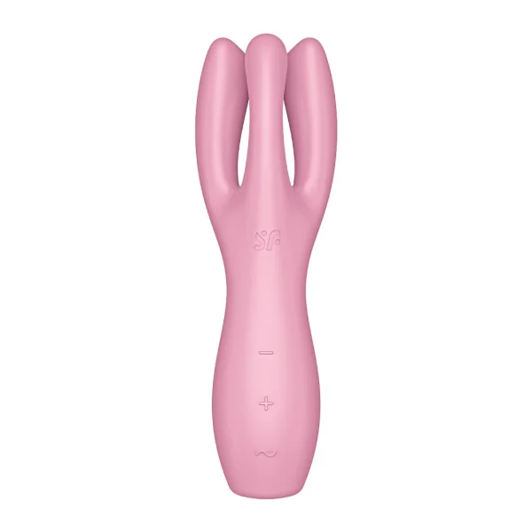 Satisfyer Threesome 3 Rechargeable Waterproof 12-Function Dual Stimulation Vibrator - Pink