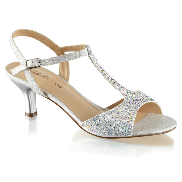 2 1/2 inches Kitten Heel, T-Strap Sandal