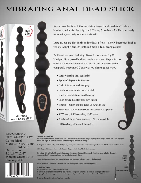Vibrating Anal Beads Stick