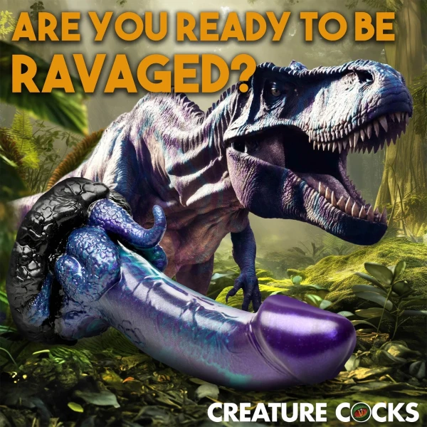 Dino-Dick 7.25" Silicone Suction Cup Dildo By Creature Cocks - Large