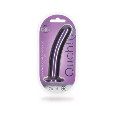 Realistic Dildos Shots Ouch Smooth Silicone 7 In G spot Dildo Metallic Purple