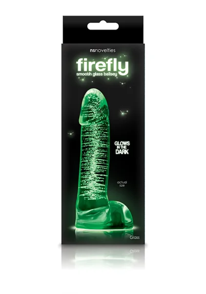 Firefly Glass Smooth Ballsey Dildo - Glow In The Dark