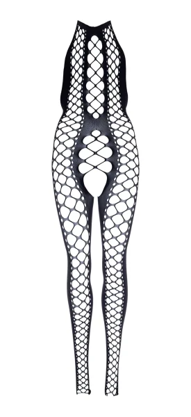Net Panel Bodystocking - One Size - Black