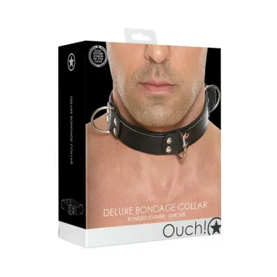 Ouch Deluxe Bondage Collar One Size Black