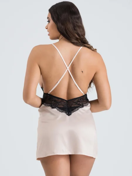 Lovehoney Jewel Satin Pearl Blush Chemise Set