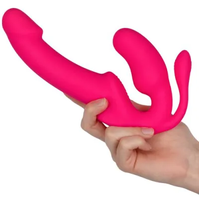 Bondara Tri OH Pink 10 Function Strapless Strap On 9 Inch