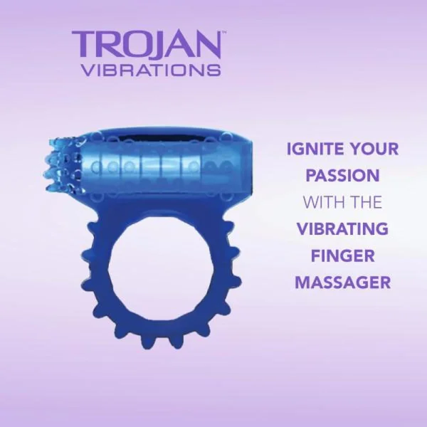 Trojan 2-in-1 Vibrating Ring and Finger Massager