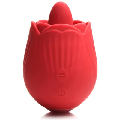 Bloomgasm French Rose Licking and Vibrating Stimulator Red