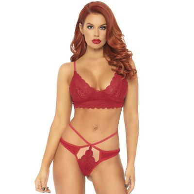 Leg Avenue Red Lace Bralette Set