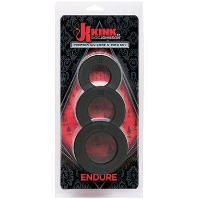 Endure Premium Silicone C Ring Set Black