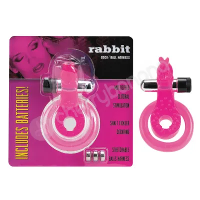 Rabbit Pink Cock Ball Harness Ring