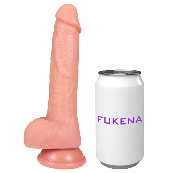 The Handyman 6.5 Inch Silicone Realistic Dildo With Balls & Suction Cup Base By Fukena - Vanilla