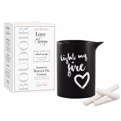 Intimate Messages Chalkboard Massage Candle with Pheromones by Body Boudoir