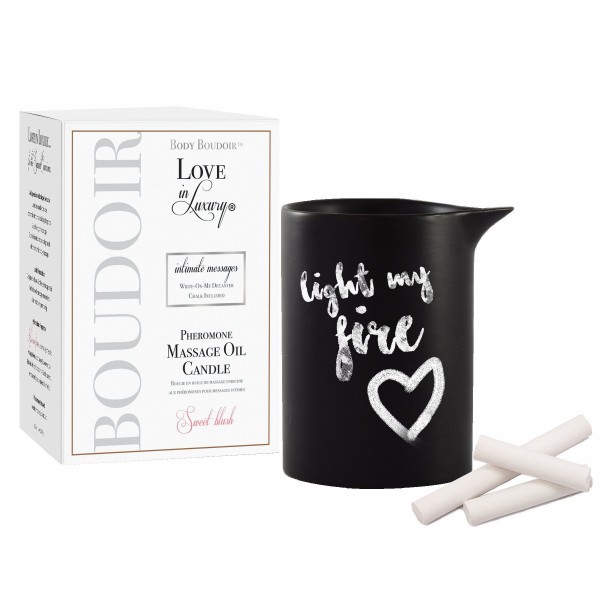 Intimate Messages Chalkboard Massage Candle with Pheromones by Body Boudoir