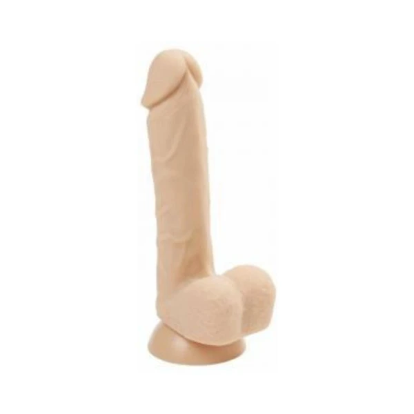Realistic Dildos:  Cloud 9 Platinum Silicone 7 inches Dong Beige Bonus Rings
