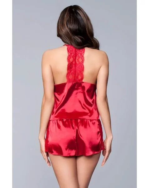 Two-piece Relaxed Fit Satin Cami And Short Set