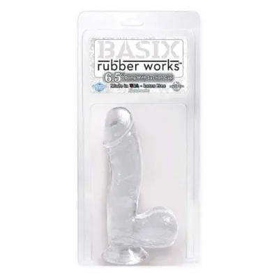 Basix Rubber Works 6 5 Inch Dong With Suction Cup Clear