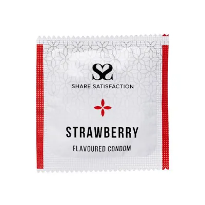 Share Satisfaction Strawberry Flavoured Condoms 100 Bulk Pack Strawberry