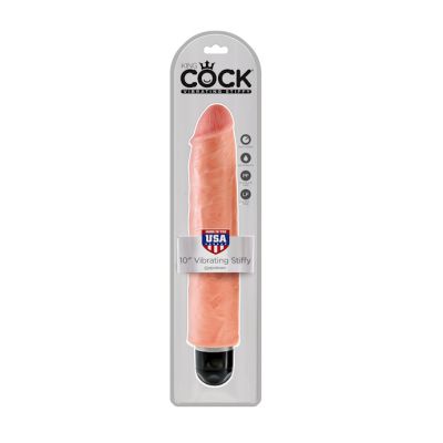 King Cock 10 In Vibrating Stiffy Flesh 12 Inch