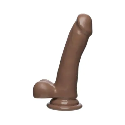Doc Johnson Firmskyn 6 Inch Slim Dildo With Balls Tan 6 Inch