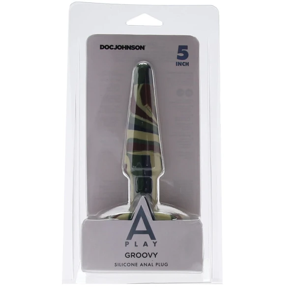 A-Play Groovy Silicone 5" Anal Plug By Doc Johnson - Camouflage