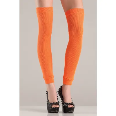 Thigh High Leg Warmers Orange One Size