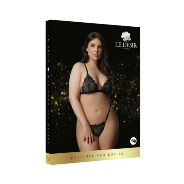 Shots Le Desir Magic Lace Velvet Lingerie Set Osx Black