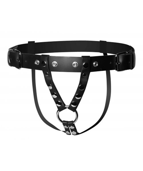 Leather dildo harness