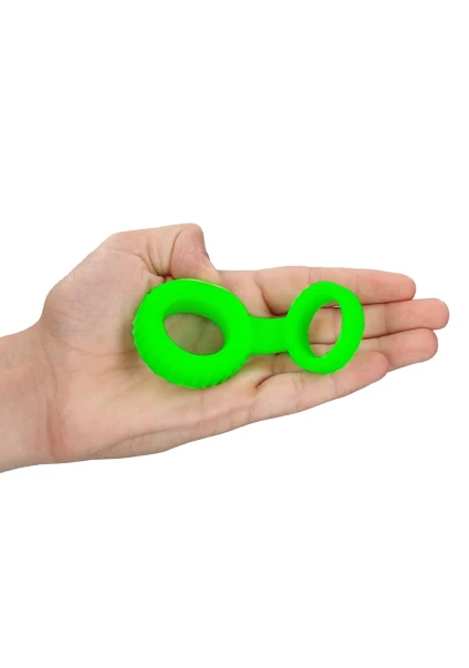 Ouch! Glow in the Dark Dual Cock Ring and Ball Strap — image 8 of 10