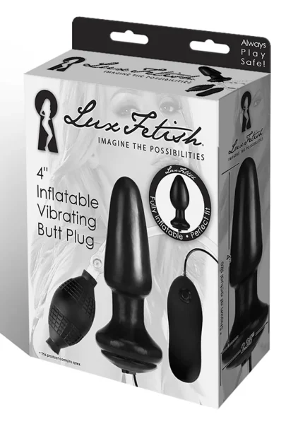Lux Fetish 4" Inflatable Vibrating Butt Plug