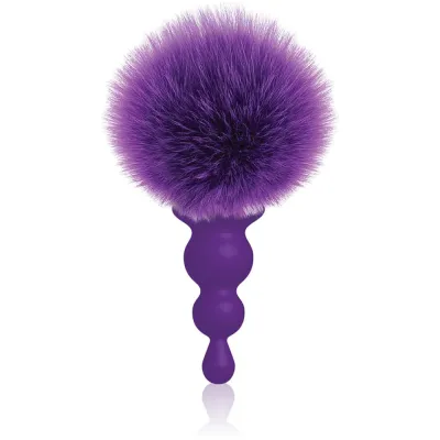 The 9 s Cottontails Silicone Bunny Tail Butt Plug Beaded Purple