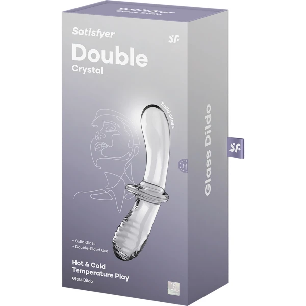 Satisfyer 7.75" Double Crystal Double-Sided Glass Dildo - Clear