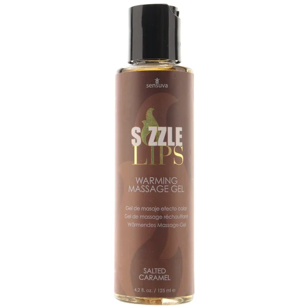 Sizzle Lips Warming Edible Gel - Salted Caramel - 4.2 Fl. Oz. - 125 ml
