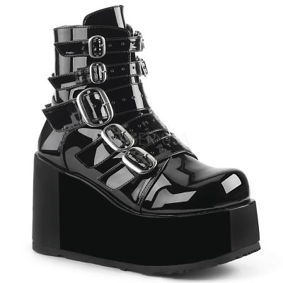 4 1 4 inches PF Ankle Boot w Multi Buckle Straps Back Zip