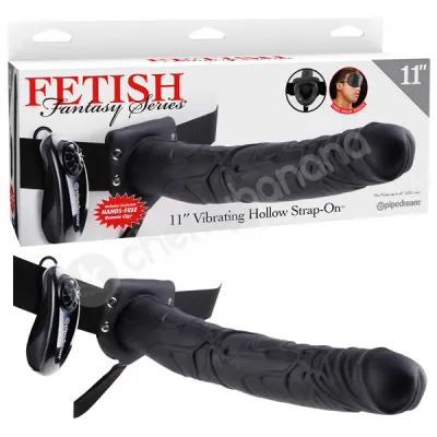 Fetish Fantasy Series Black 11 Vibrating Hollow Strap on