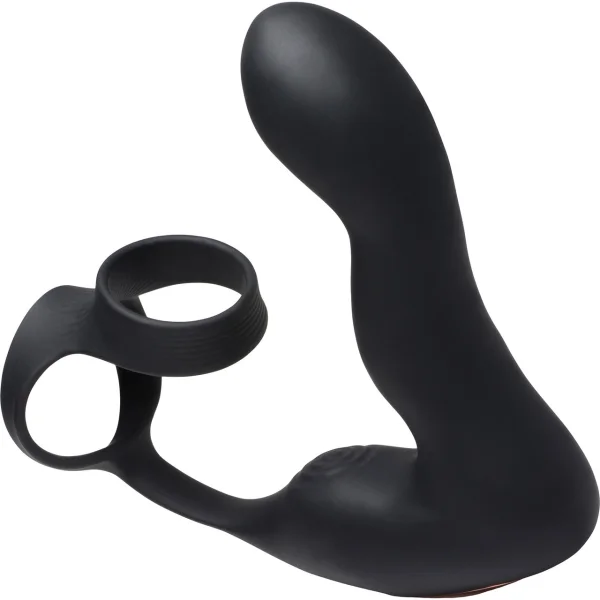 Swell 10X Inflatable Rechargeable Silicone Vibrating Prostate Plug With Cock & Ball Ring & Remote - Black — image 6 of 15