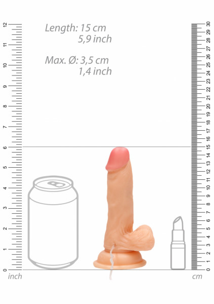 Vibrating Realistic Cock - 6" - With Scrotum - Skin - Realistic Vibrators