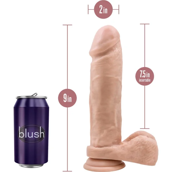 Dr. Skin Dr. Julian 9" Realistic Posable Silicone Suction Cup Dildo With Balls By Blush - Caramel