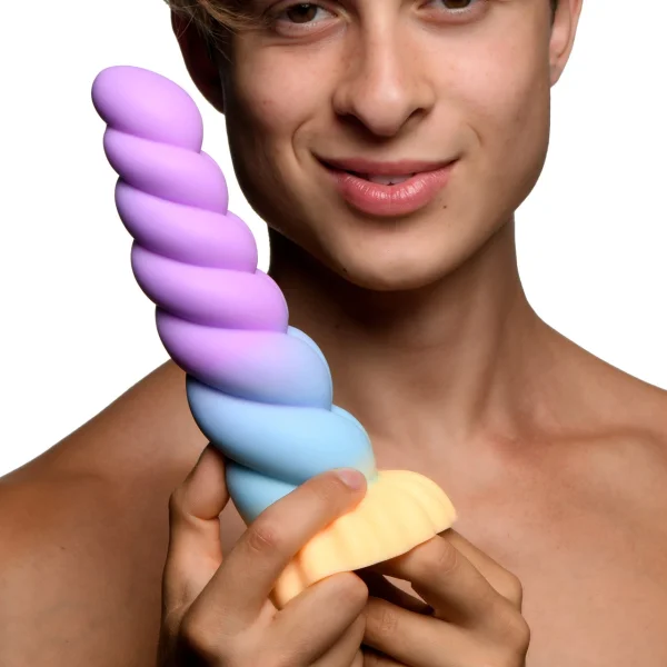 Unicorn Curvy Bumpy 8.3" Silicone Suction Cup Dildo By Creature Cocks