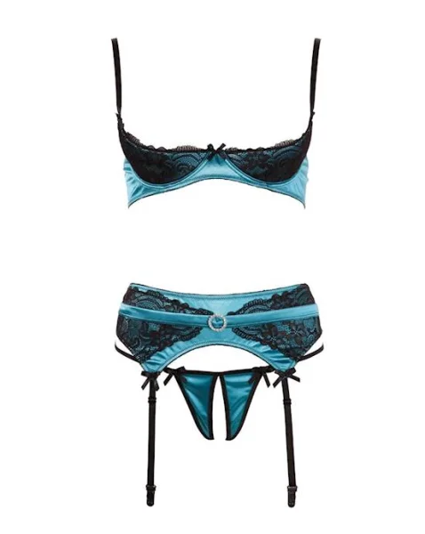 Jade Shelf Bra Set - Green - Large