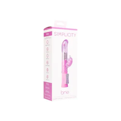 BRIE dolphin vibrator rotating dual motors Pink