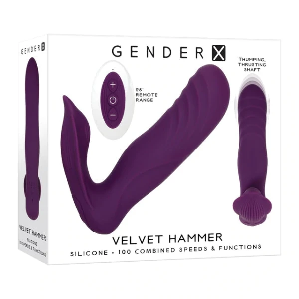 Velvet Hammer - Thrusting Plug Vibrator with Remote Control