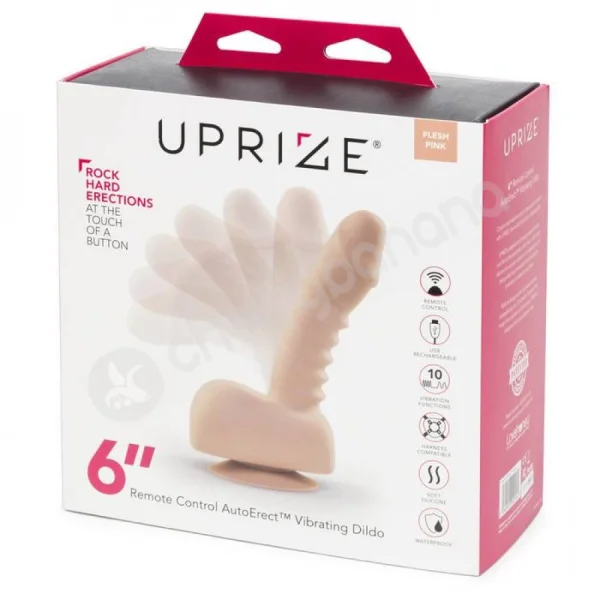 Uprize Flesh Remote Control Erecting 6" Vibrating Dildo