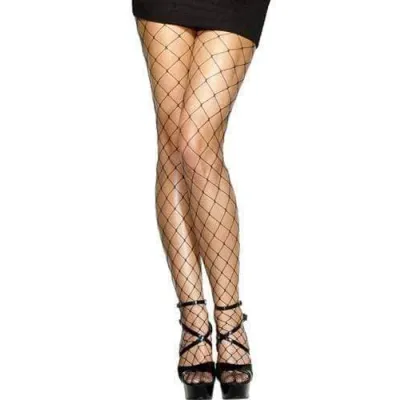 Diamond Net Tights Black