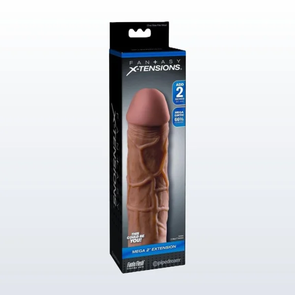 Fantasy X-Tension Mega 2-Inch Penis Extension Sleeve - Brown