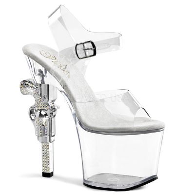 REVOLVER 708 7 R S Embellished Gun Heel 3 1 4 PF Ankle Strap Sandal